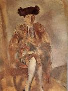 Jules Pascin Portrait of  FeleXidehabao wearing matador-s dress oil on canvas